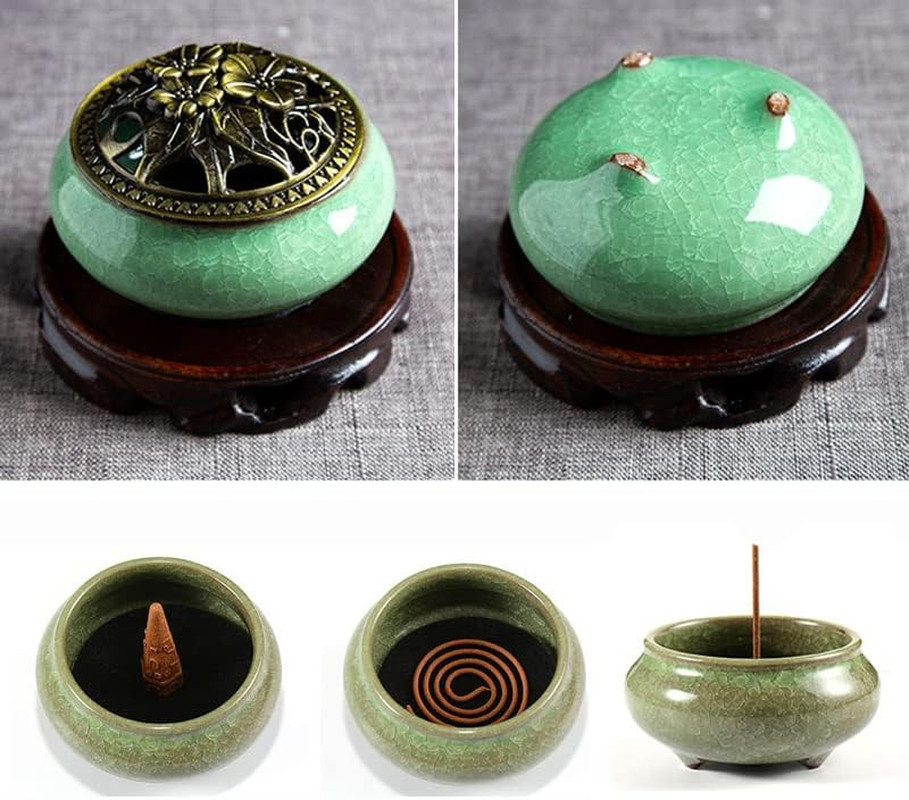 Ceramic Incense Burner, Coil Cone Stick Incense Burner Holder, Home Ornaments In