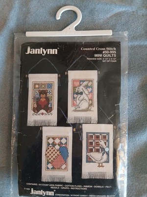 Janlynn Counted Cross Stitch Kit ''Mini Quilts'' 4er Set