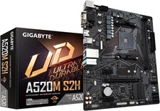 (Factory Refurbished) GIGABYTE A520M S2H PCIe 3.0 Micro ATX AMD AM4 Motherboard