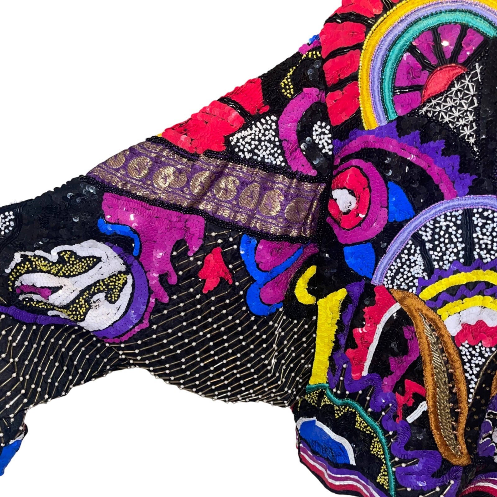 Judith Ann Creations Jacket Womens Vintage Size Large Multicolor Beaded Cropped image 9