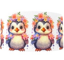 1.5" 1 yard Penguin flower flowers Zoo Hair Bow Grosgrain Ribbon 1259769