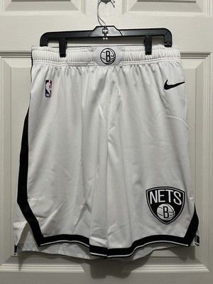 Nike NBA Brooklyn Nets Team Issue Authentic ADV Game Shorts White Mens Sz 44 XXL