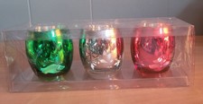 Set of 3 Winter/Holiday Themed Votive Candle Holders - NIB 