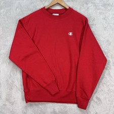 Vtg Champion Reverse Weave Sweatshirt Men's Medium Red Crewneck Blank Pullover.