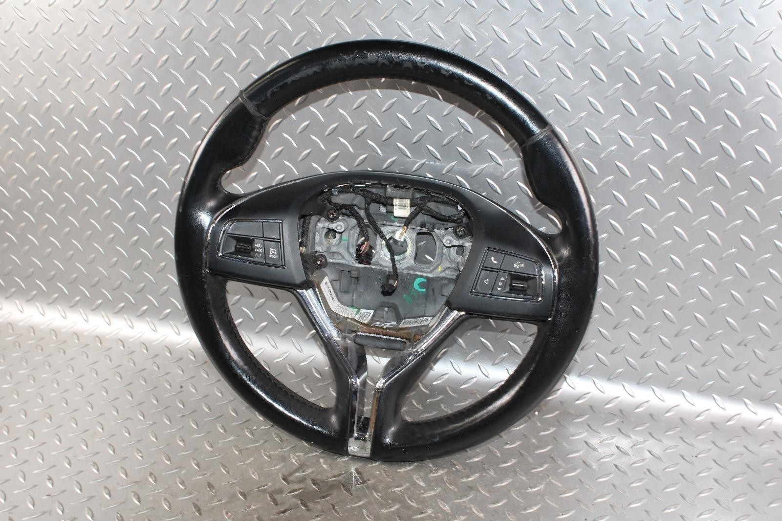 14-22 Ghibli *WORN* Black Leather Driver Steering Cruise Voice Control Wheel OEM
