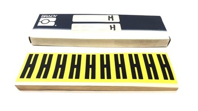 Brady Box of (21) Black on Yellow H Vinyl Cards 3440H NOS