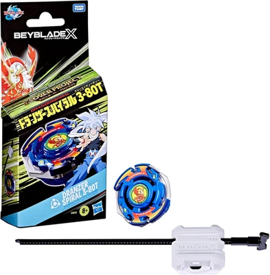 Beyblade X, X-Over Project, Starter Pack Dranzer Spiral 3-80T Con Trottola E Lan