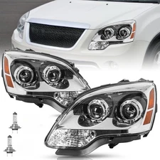 For 2007-2012 GMC Acadia Projector Halogen Headlamp w/Bulbs Headlights L+R 07-12