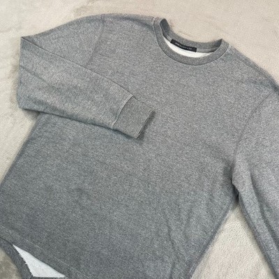 John Elliott Crewneck Sweatshirt Men XL 4 Grey French Terry Symmetrical Hem USA