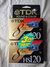 TDK 8mm - HS 120 Minutes Blank Tape Lot Of 2 - Brand New  Sealed