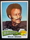 Willie Brown Autographed  1975 Topps Football Card #95 Oakland Raiders HOF