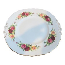 Royal Vale Bone China Serving Plate Made in England Ridgway Floral Gold Trim