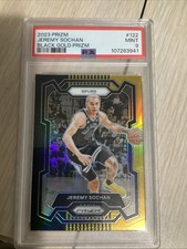 2023 Prizm Jeremy Sochan 3/5 Black Gold Prizm #122 PSA Min 9