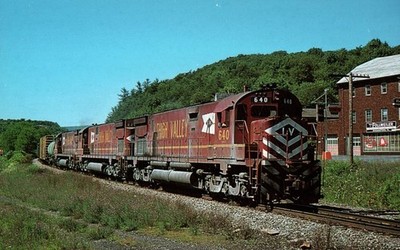 Vintage Lehigh Valley 640 Alco Century 628 Diesel Train Postcard 1975