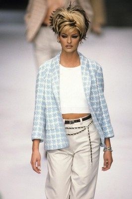 Chanel Vintage S/S 1996 Sky Blue Plaid 96P Tweed Jacket | eBay