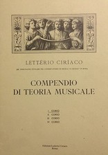 Ciriaco Lettèrio: Compendio di Teoria Musicale I Corso 1 Manuale Libro Musica