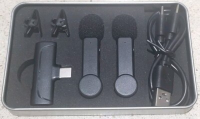 NPTCL 2 Pack Lavalier Microphone USB C Wireless Lav Mic Android  iPhone 