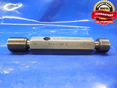 3/4 16 NF W OVER BASIC THREAD PLUG GAGE .75 GO NO GO P.D.'S= .7120 ...