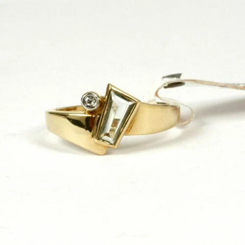 Echtschmuck-Ringe aus Gelbgold Aquamarin aus Edelstein