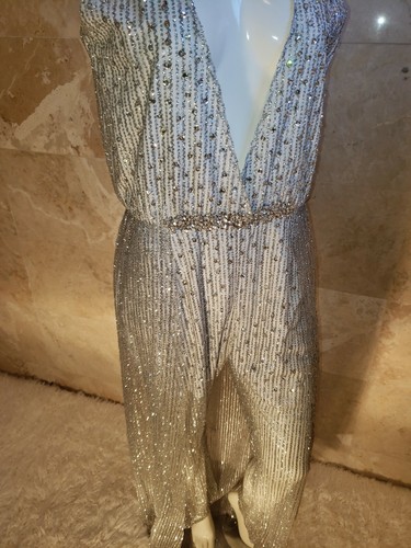 Amazing NWT La Dolce Vita embellished celebrity  train jumpsuit M Saab Godfrey - Picture 4 of 7