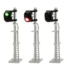 3pcs Model Railway N Scale 1:160 Track Signals 2-LEDs Green Red Block Lights
