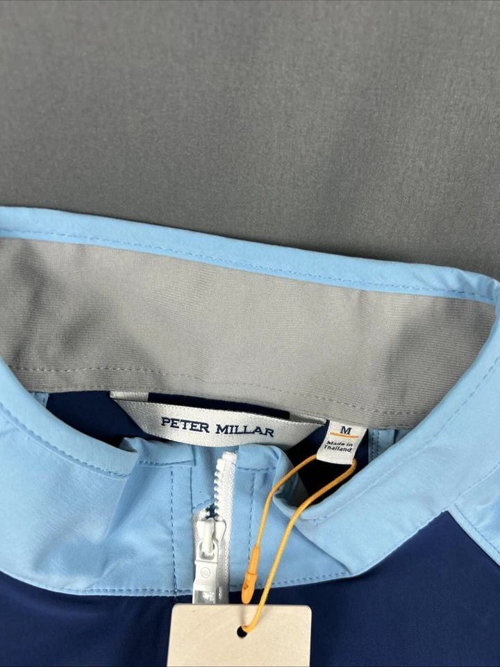 Peter Millar Golf Rain Jacket Pinehurst US Open Logo Medium Blue Crown Sport NWT - Image 4 of 4