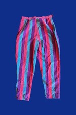 Vintage 1950s 60s Side Zip Peddle Pusher Clown Striped Pants Sz 26"