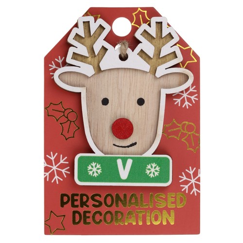 Christmas Tree Reindeer Ornaments Decorations Personalised Names - Picture 371 of 388