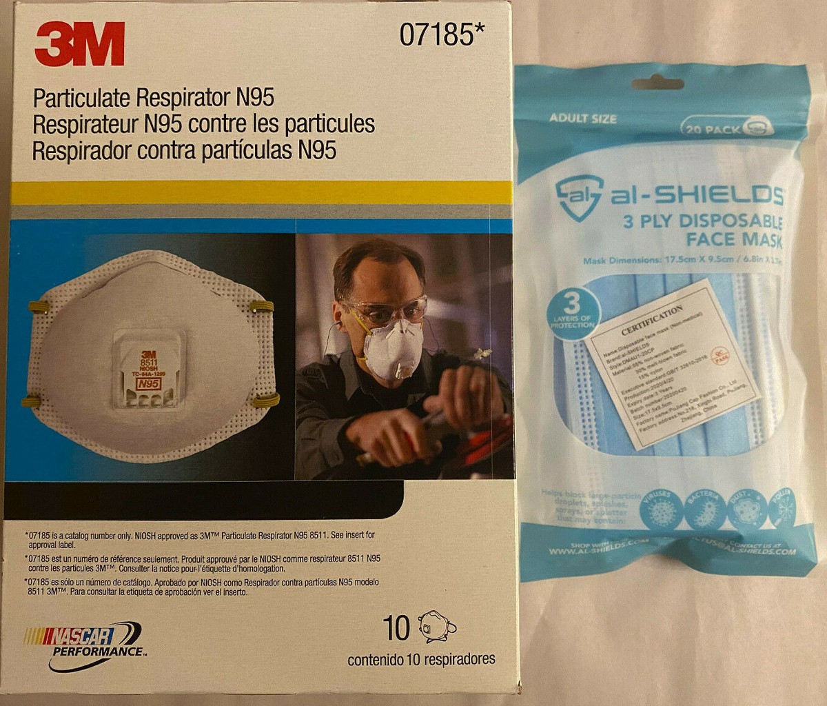 New 3MMask 07185 95 Box of 10 EXP 2025 (Made IN USA) + (20) Disp