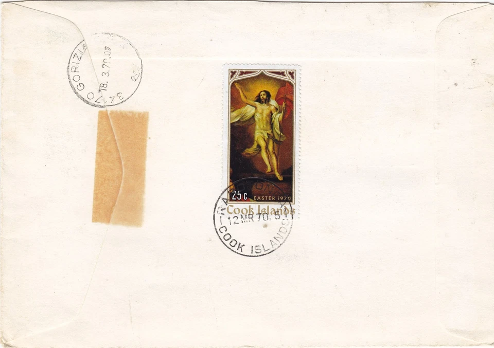 COOK ISLANDS  (Z354) 1970 registered letter st. f. d. c. to ITALY - Image 2 of 2