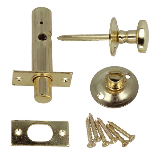 QUALITY BRASS PRIVACY THUMB TURN+SCREWS Bathroom Toilet Door Security Lock Bolt - Picture 11 of 13