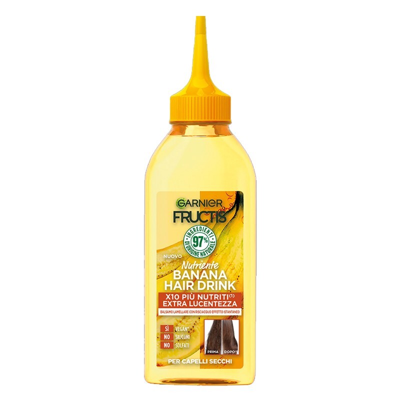 GARNIER FRUCTIS BANANA HAIR DRINK BALSAMO LAMELLARE Nutriente cap. secchi 200ml
