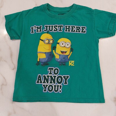 DESPICABLE ME *I Am Just Here To Annoy You* Green T-Shirt Size XS