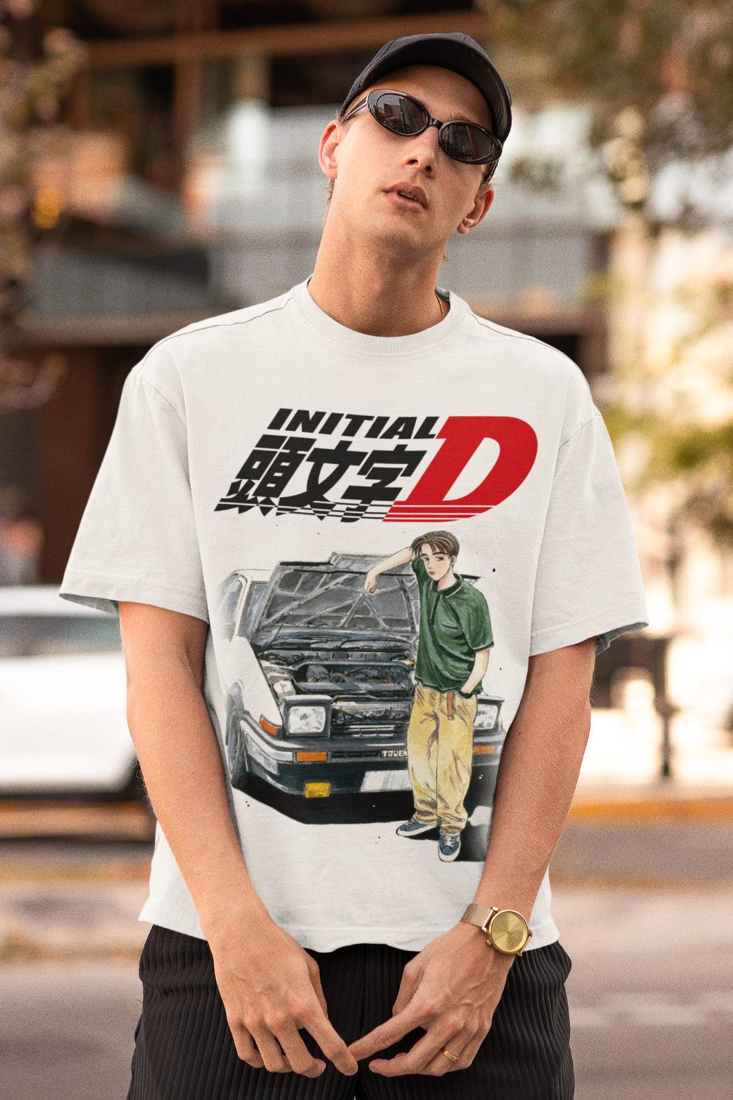 Initial D Manga Style Anime Long Sleeve T-Shirt Tee