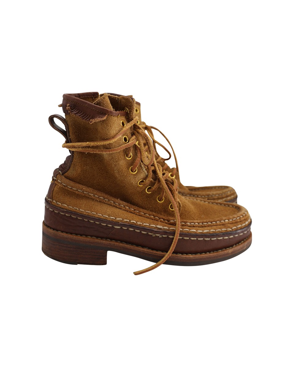 Visvim Grizzly Hi-Folk Boots In Calfskin Suede Men Brown Uk Visvim Grizzly Hi-Folk Boots In Calfskin Suede Men Brown Uk