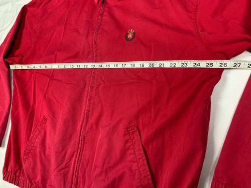 Vtg Chaps Ralph Lauren Mens Harrington Bomber Jacket Large Red Full Zip D5 - Picture 11 of 12