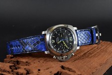 WATCH STRAP BAND CINTURINO CORREA 26 24 22 MM ADMIRAL BLUE GENUINE EXOTIC SKIN