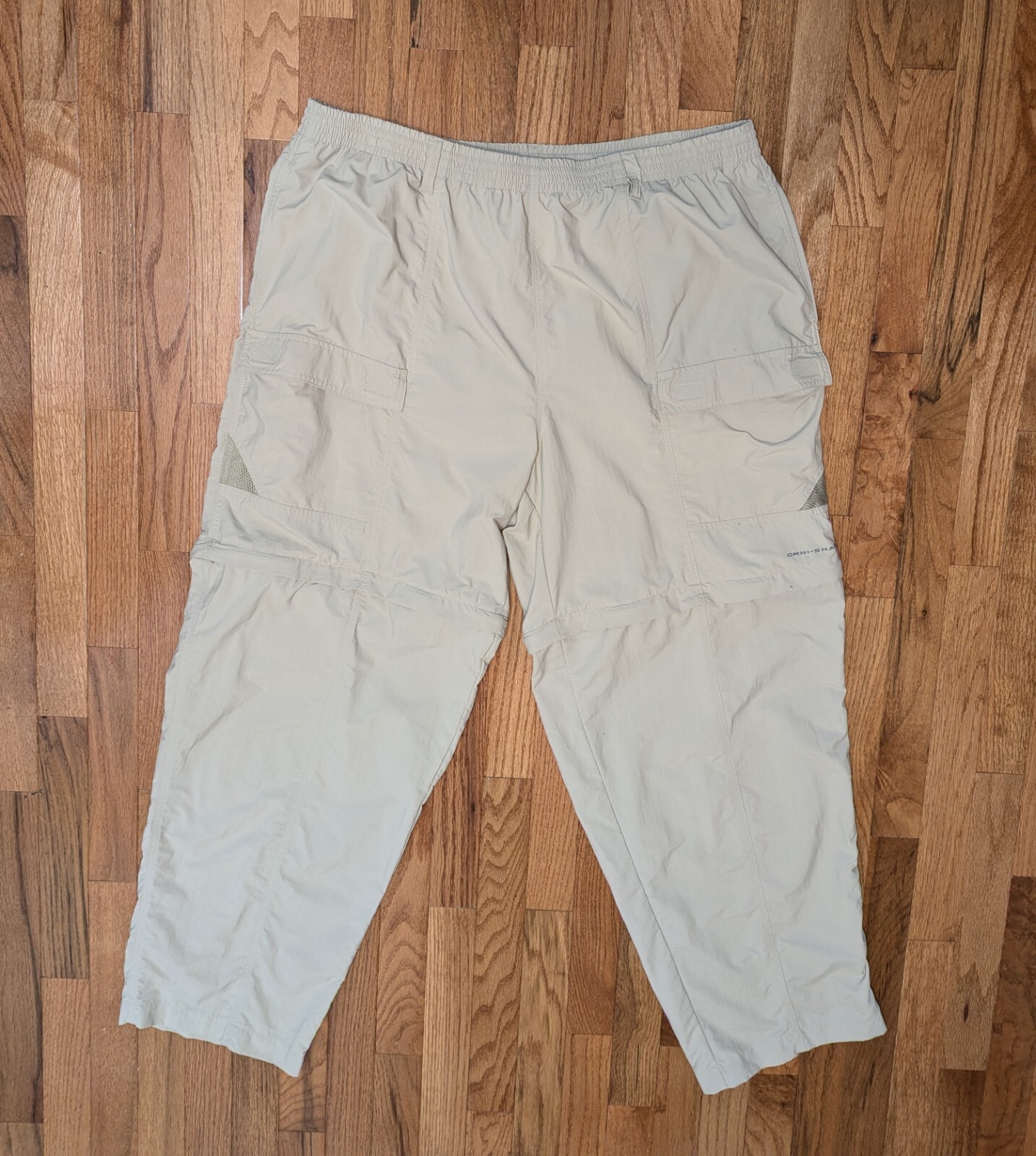 Columbia PFG performance fishing gear convertible pants-shorts XXL 32L beige