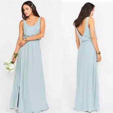 NWT Show Me Your MuMu Kendall Maxi Dress with Long Lining Steel Chiffon Large