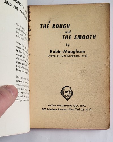 VTG 1952 PB THE ROUGH AND THE SMOOTH ROBIN MAUGHAM PULP FICTION GOOD & EVIL - Imagen 4 de 4