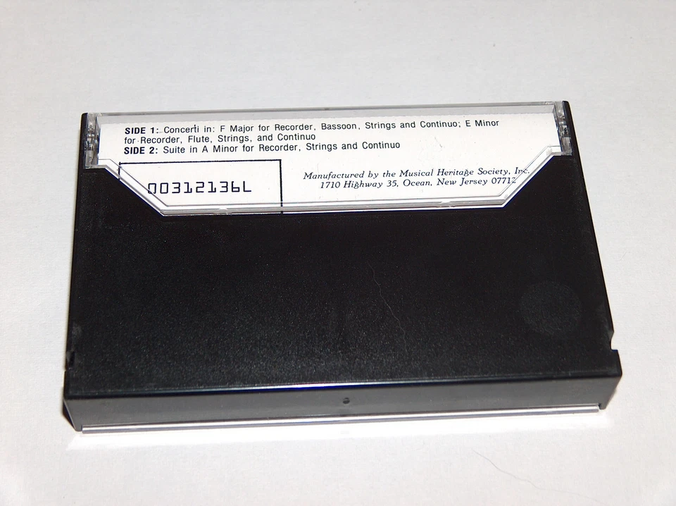 1982 Georg Philipp Telemann Two Recorder Concerti Recorder Suite Cassette Tape - Image 4 of 4