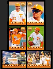 6 Card Set  2024 Tennessee Baseball National Champs Christian Moore Tony Vitello
