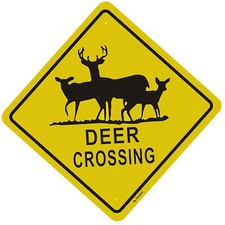 Deer Xing" Crossing Sign Animal Deer Crossing Aluminum Reflective Metal Sign 12