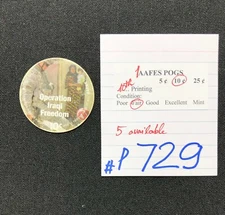 AAFES POGS, 10th Series/Printing, 1 POG, 10¢ , #P729, FAIR