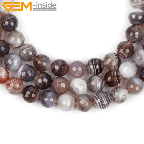Natural Botswana Agate Round Gemstone Loose Beads For Jewellery Making 15" UK - Picture 52 of 60