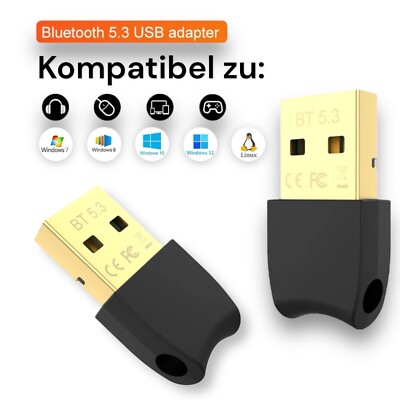 Dongle V 5.3 Bluetooth USB Adapter Stick Transmitter PC Laptop Notebook