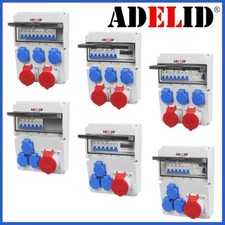 BAUSTROMVERTEILER WANDVERTEILER KOMPLETT 32A 16A 230V MIT BALS DOSE ZÄHLER LS FI