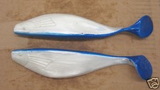 9" Shad Paddle Tail Swimbait great for Umbrella Rig 6 Count Bag Pearl Blue Back