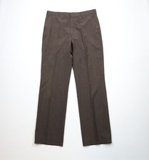 Vtg 70s Streetwear Mens 38x36 Worsted Wool Blend Wide Leg Chino Pants Brown USA