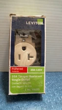 Leviton 20A Tamper Resistant Single Outlet IVORY (T5020) FS